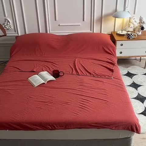 91家纺网 家纺一手货源 找家纺 甜之梦家纺 2025新款全棉针织棉睡袋单品（任何尺寸可以定制） 棕红