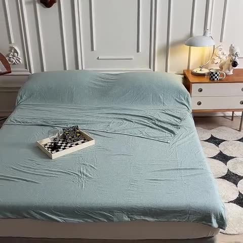 91家纺网 家纺一手货源 找家纺 甜之梦家纺 2025新款全棉针织棉睡袋单品（任何尺寸可以定制） 水绿