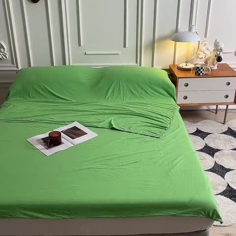 91家纺网 家纺一手货源 找家纺 甜之梦家纺 2025新款全棉针织棉睡袋单品（任何尺寸可以定制） 果绿