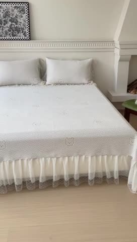 91家纺网 家纺一手货源 找家纺 千朵 2023新款凉感丝冰豆豆凉席 小熊咖