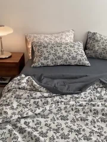 91家纺网 家纺一手货源 找家纺 （总）梦享生活家居 2023新款双层纱色织提花夏被四件套