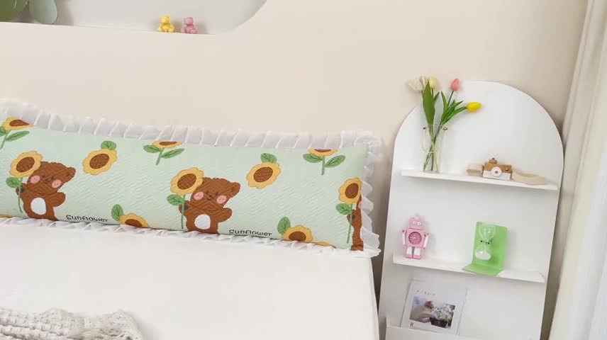 91家纺网 家纺一手货源 找家纺 总 梦舒羽2025新款夹棉花边双人枕套单人加厚长款枕芯套