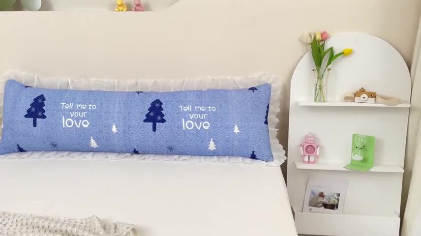 91家纺网 家纺一手货源 找家纺 梦舒羽2025新款夹棉花边双人枕套单人加厚长款枕芯套 麋鹿森林