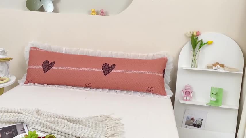 91家纺网 家纺一手货源 找家纺 梦舒羽2025新款夹棉花边双人枕套单人加厚长款枕芯套 心生活