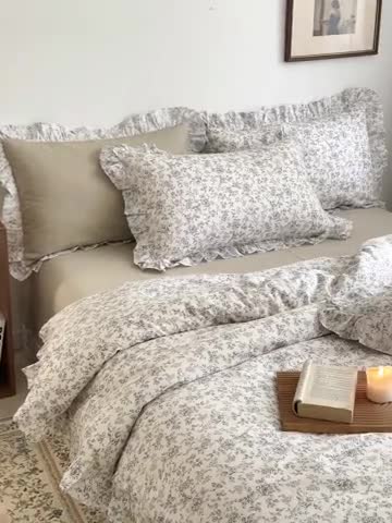 91家纺网 家纺一手货源 找家纺 棉生活 2025新款洛丽塔花边款全棉四件套 天意美