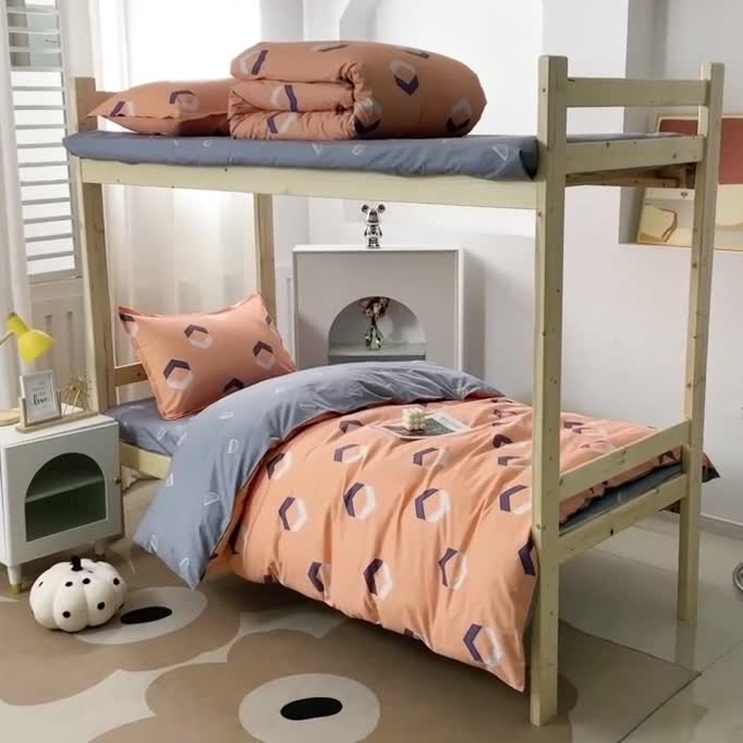 91家纺网 家纺一手货源 找家纺 晶缦家纺 2023新款全棉13372印花三件套 平行空间桔