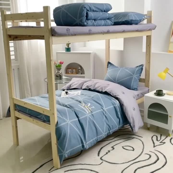 91家纺网 家纺一手货源 找家纺 晶缦家纺 2023新款全棉13372印花三件套 卡菲洛蓝