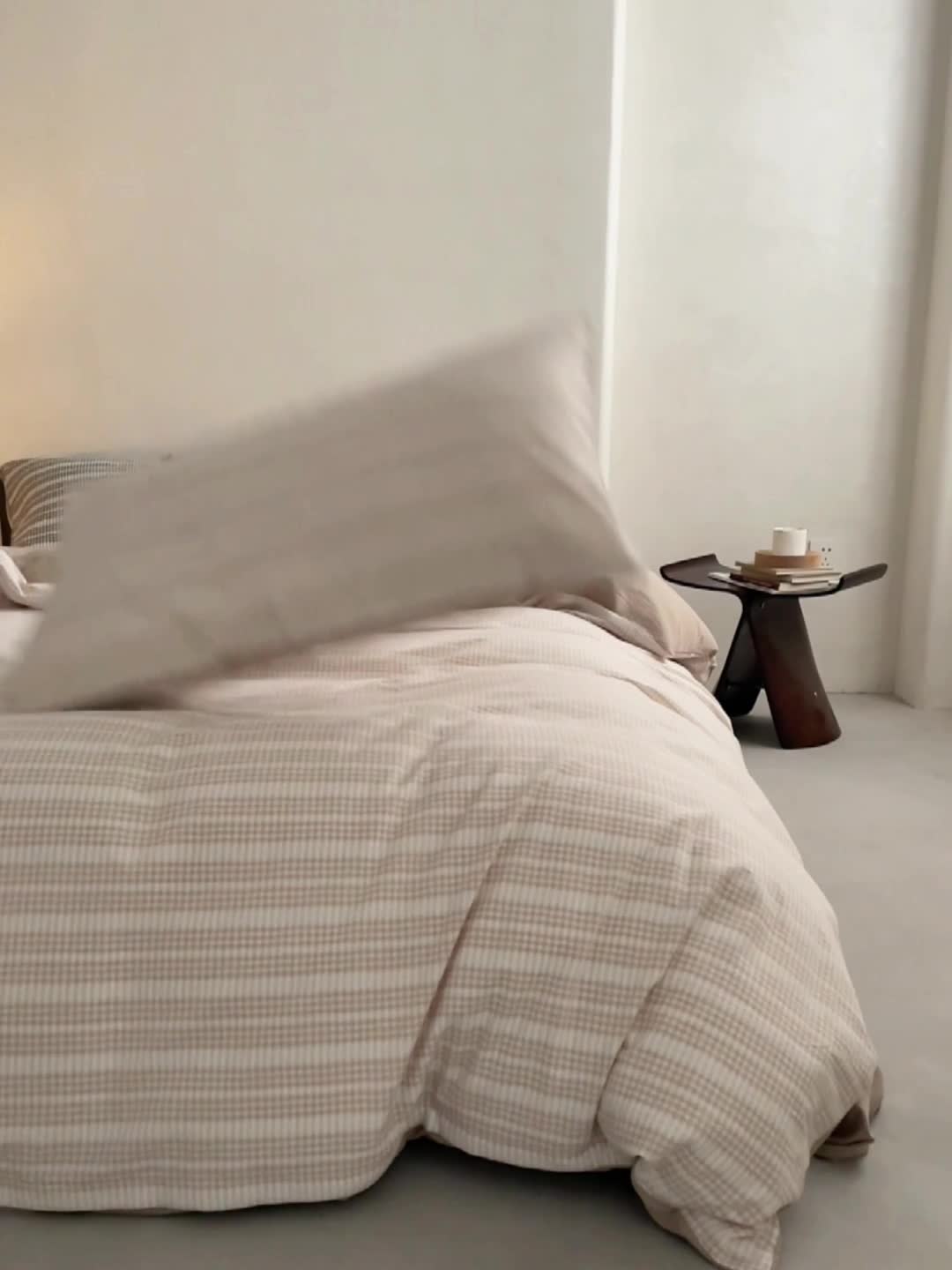 91家纺网 家纺一手货源 找家纺 安莱生活 2023爆款水洗棉提花花漾基础款四件套 花漾-卡其