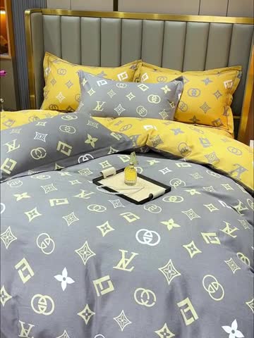 91家纺网 家纺一手货源 找家纺 畅畅 2024爆款全棉喷气活性印花磨毛四件套 HMJ英伦风尚-灰