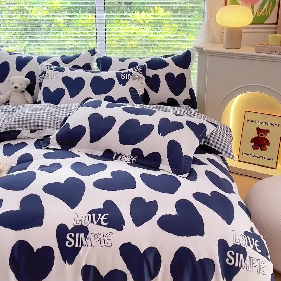 91家纺网 家纺一手货源 找家纺 布可家纺 2025新款水洗磨毛印花四件套（提供买家秀） 简尚