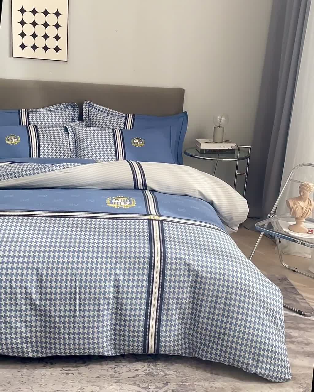 91家纺网 家纺一手货源 找家纺 格里芬家纺 2023新款全棉大版磨毛纯棉生态磨毛四件套 巴乔