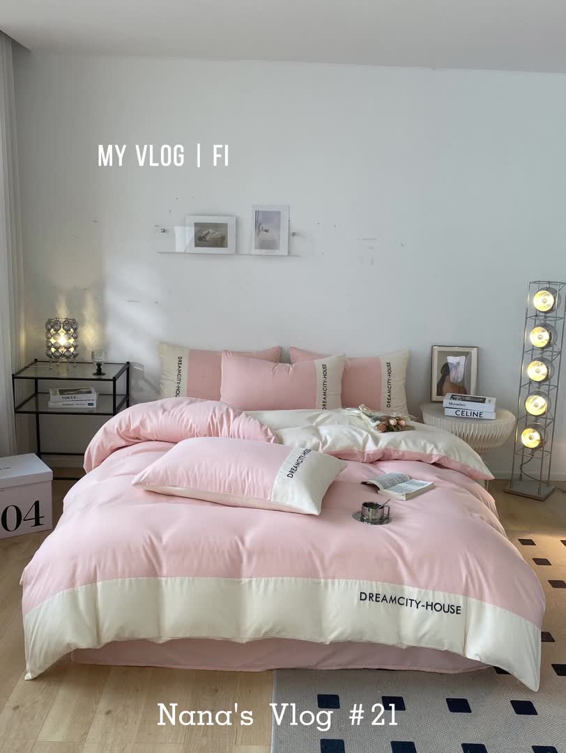 91家纺网 家纺一手货源 找家纺 盛秋家纺 2025新款思雅系列水洗磨毛双拼刺绣四件套 思雅-奶油粉+奶昔白