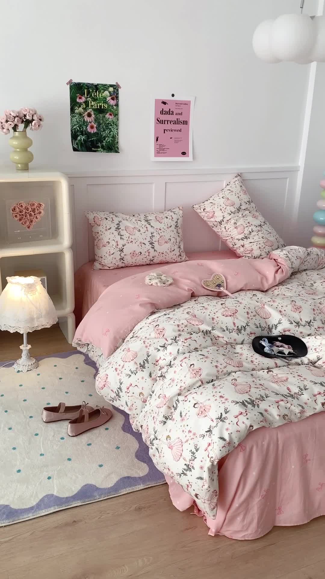 91家纺网 家纺一手货源 找家纺 昔可家纺 2023新款全棉四件套-第六批 芭蕾少女