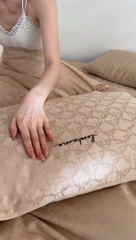 91家纺网 家纺一手货源 找家纺 安莱生活 2023爆款100S纯棉提花轻工艺刺绣系列四件套 轻工艺刺绣-叠影香槟金