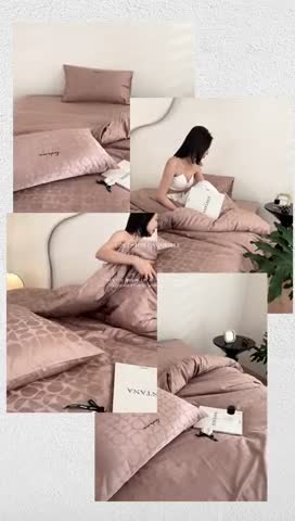 91家纺网 家纺一手货源 找家纺 安莱生活 2023爆款100S纯棉提花轻工艺刺绣系列四件套 轻工艺刺绣-冰岛恋歌