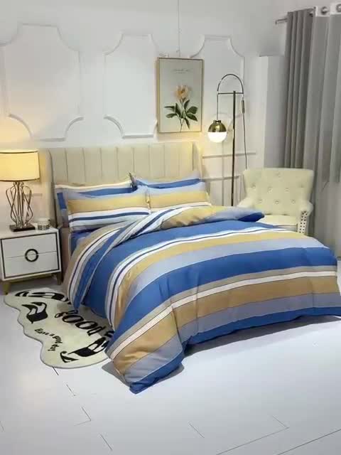 91家纺网 家纺一手货源 找家纺 鑫缘 2025新款印花植物羊绒加厚磨毛单被套 卡斯印象-蓝