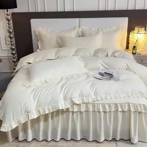 91家纺网 家纺一手货源 找家纺 （总）美达 2025新款A类全棉抗菌单层床裙四件套