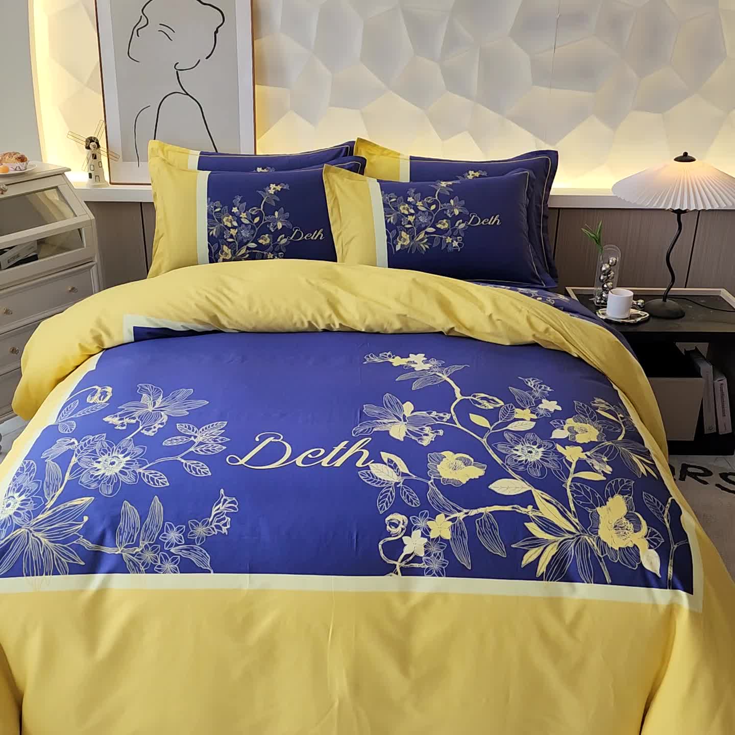 91家纺网 家纺一手货源 找家纺 （总）雲归梦 2023年新款加厚全棉生态磨毛大版四件套