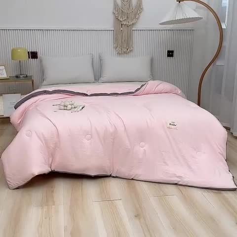 91家纺网 家纺一手货源 找家纺 森林人 2023新款水洗棉立体冬被 立体-浅玉