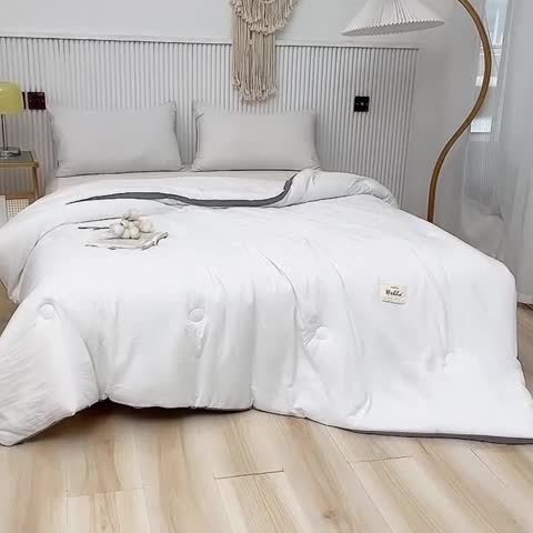 91家纺网 家纺一手货源 找家纺 森林人 2023新款水洗棉立体冬被 立体-本白