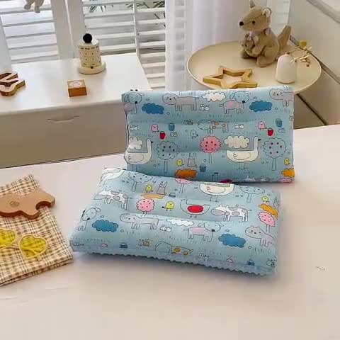 91家纺网 家纺一手货源 找家纺 冬巢 2023新款A类全棉豆豆绒儿童枕头芯纯棉豆豆枕 动物乐园