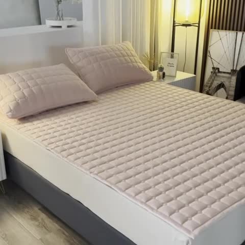 91家纺网 家纺一手货源 找家纺 恋绒 2023新款A类升级款防水床垫隔尿床护垫床褥子软垫床垫保护罩 防水款-浅驼色