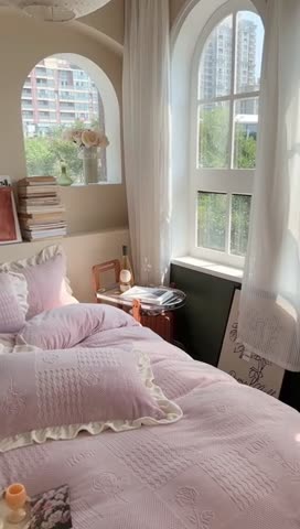 91家纺网 家纺一手货源 找家纺 萝莉家纺 2023新款公主风加厚牛奶绒立体压花四件套 玫瑰花粉