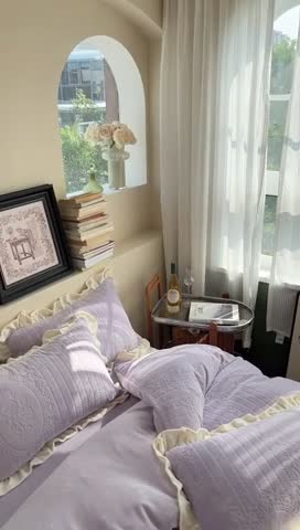 91家纺网 家纺一手货源 找家纺 萝莉家纺 2023新款公主风加厚牛奶绒立体压花四件套 菲尔紫