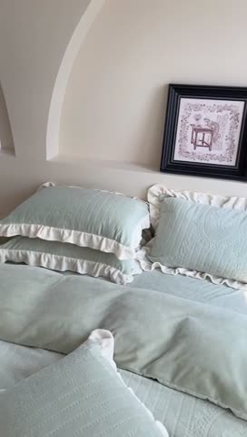 91家纺网 家纺一手货源 找家纺 （总）萝莉家纺 2023新款公主风加厚牛奶绒立体压花四件套