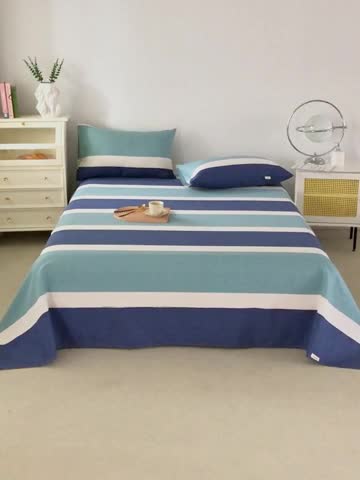 91家纺网 家纺一手货源 找家纺 棉乐町家居 2025新款原棉老粗布系列单床单 欢乐