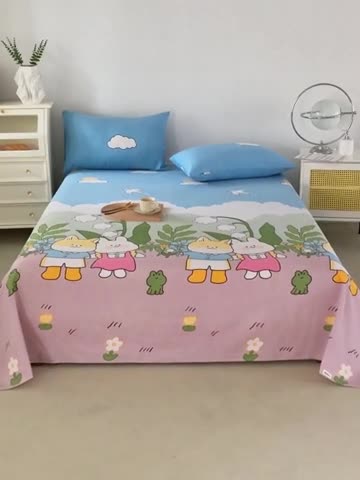 91家纺网 家纺一手货源 找家纺 棉乐町家居 2025新款原棉老粗布系列单床单 沐恋