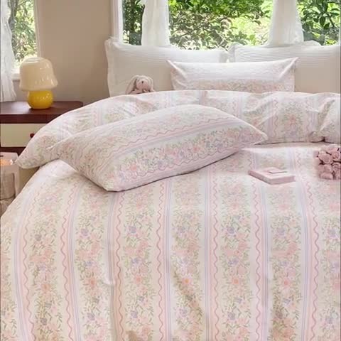 91家纺网 家纺一手货源 找家纺 珺柔家纺 2023新款13372全棉印花四件套 花香