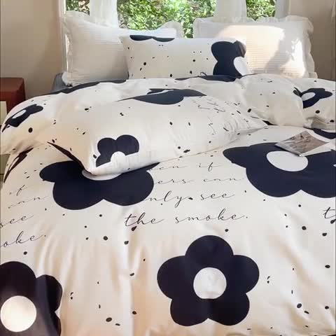 91家纺网 家纺一手货源 找家纺 珺柔家纺 2023新款13372全棉印花四件套 梵高