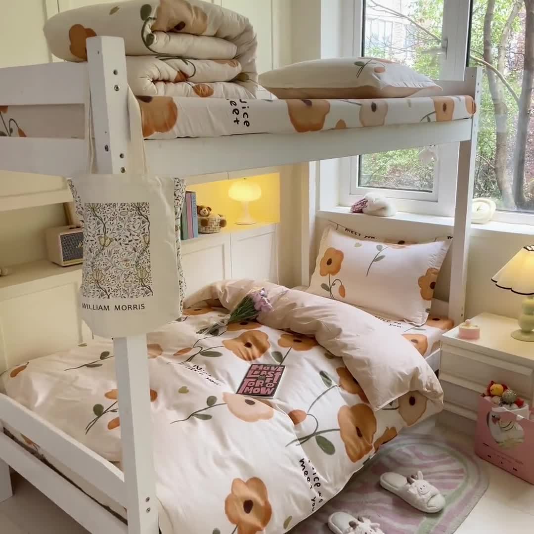 91家纺网 家纺一手货源 找家纺 铭成 2024新款全棉印花三件套 花满荷塘