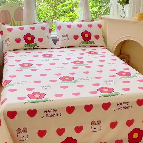 91家纺网 家纺一手货源 找家纺 金鑫汇 2023新款喷气全棉单床单 初暖