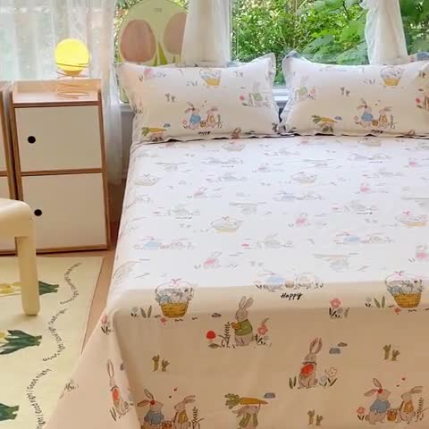 91家纺网 家纺一手货源 找家纺 金鑫汇 2023新款喷气全棉单床单 收获满满