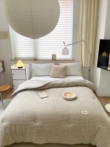 91家纺网 家纺一手货源 找家纺 森林人 2023新款A类水洗棉立体大豆被2 立体-咖小格