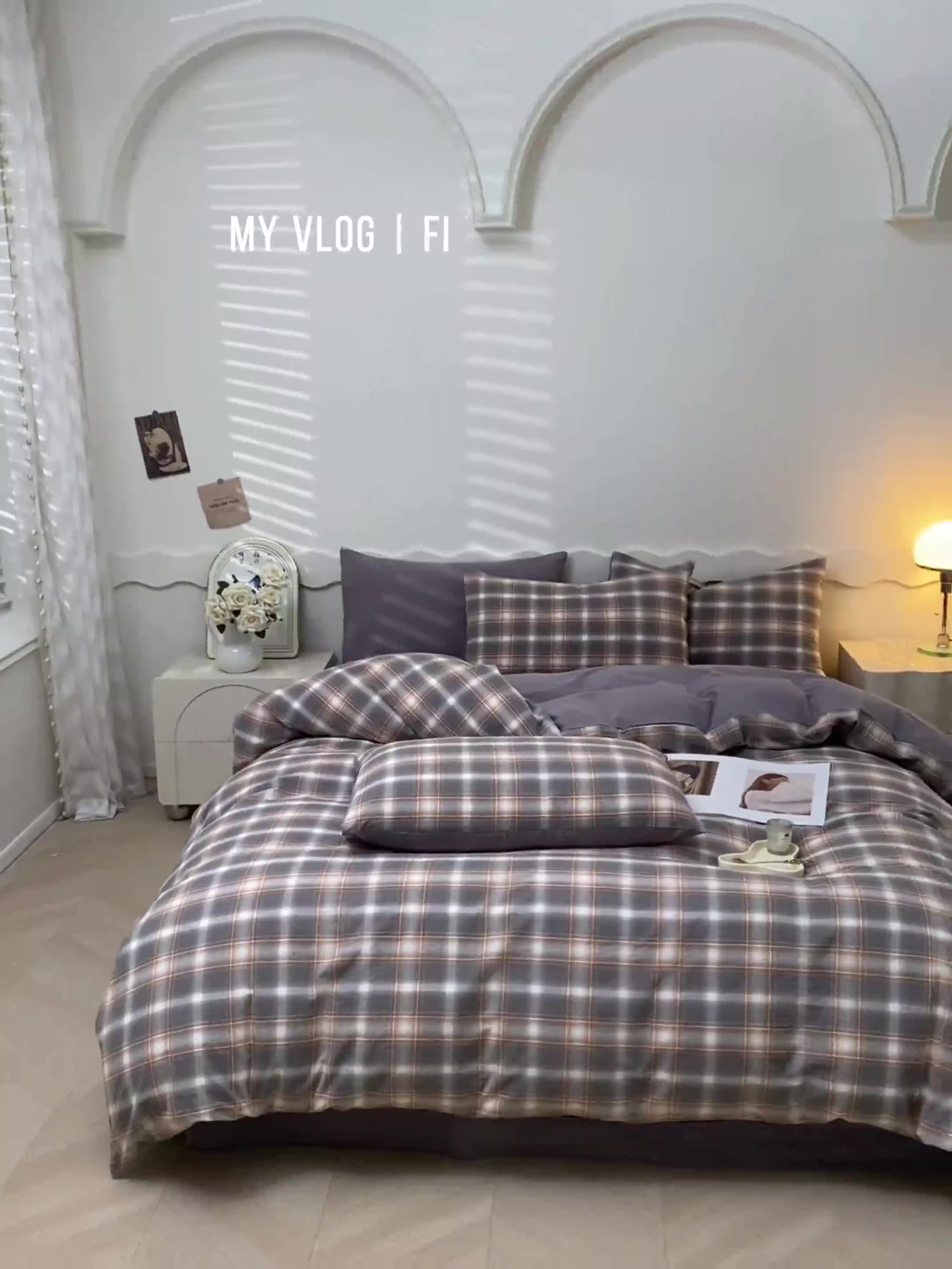 91家纺网 家纺一手货源 找家纺 吉象 2023新款全棉色织水洗棉四件套 乔纳森