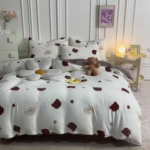 91家纺网 家纺一手货源 找家纺 甜之梦 2025新款针织棉印花四件套 奇思妙想