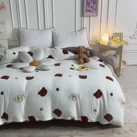 91家纺网 家纺一手货源 找家纺 甜之梦 2025新款针织棉印花单品被套 奇思妙想