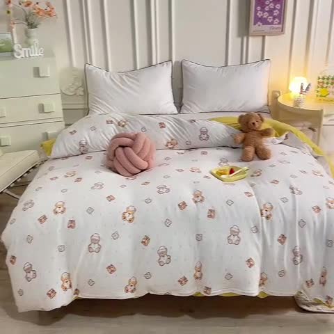 91家纺网 家纺一手货源 找家纺 甜之梦 2025新款针织棉印花单品被套 杰瑞的家