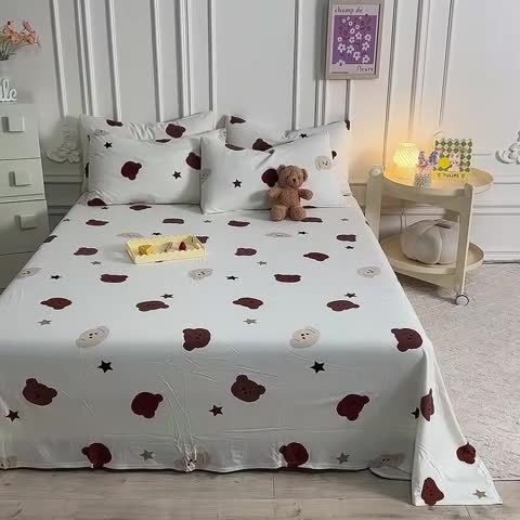 91家纺网 家纺一手货源 找家纺 甜之梦 2025新款针织棉印花单品床单 奇思妙想