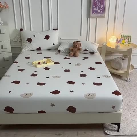 91家纺网 家纺一手货源 找家纺 甜之梦 2025新款针织棉印花单品床笠 奇思妙想