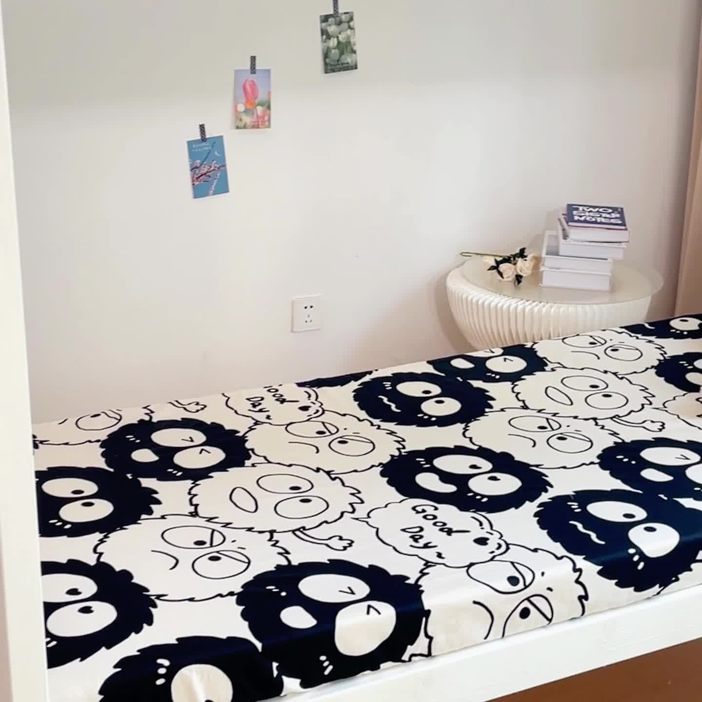 91家纺网 家纺一手货源 找家纺 金丝鸟 2023新款全棉全包床笠学生系列 小煤球