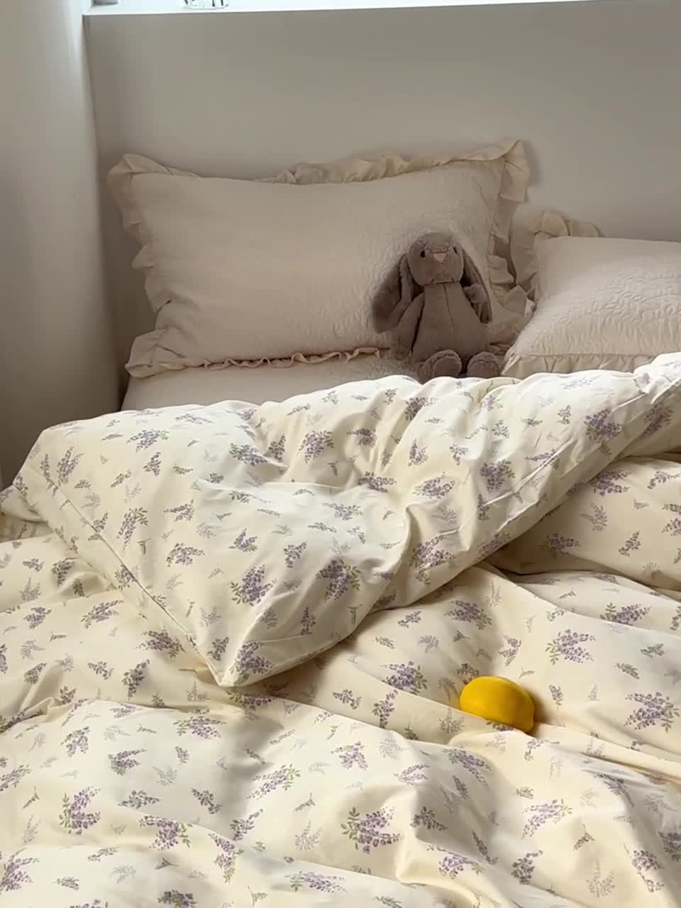 91家纺网 家纺一手货源 找家纺 洋铭区 2023新款全棉单品被套 紫樱花