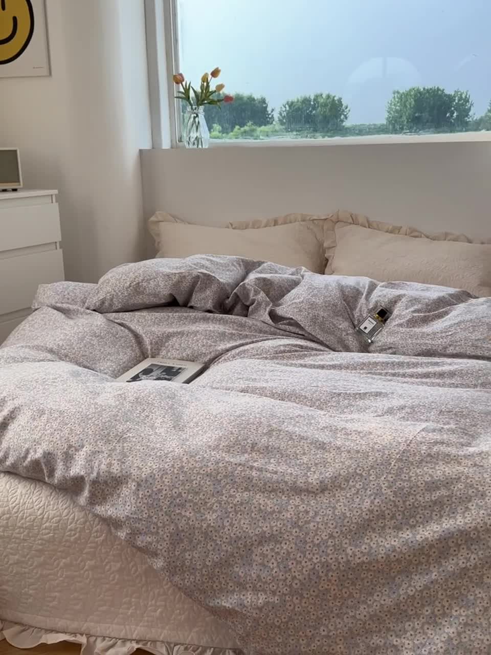 91家纺网 家纺一手货源 找家纺 洋铭区 2023新款全棉单品被套 兰甘菊