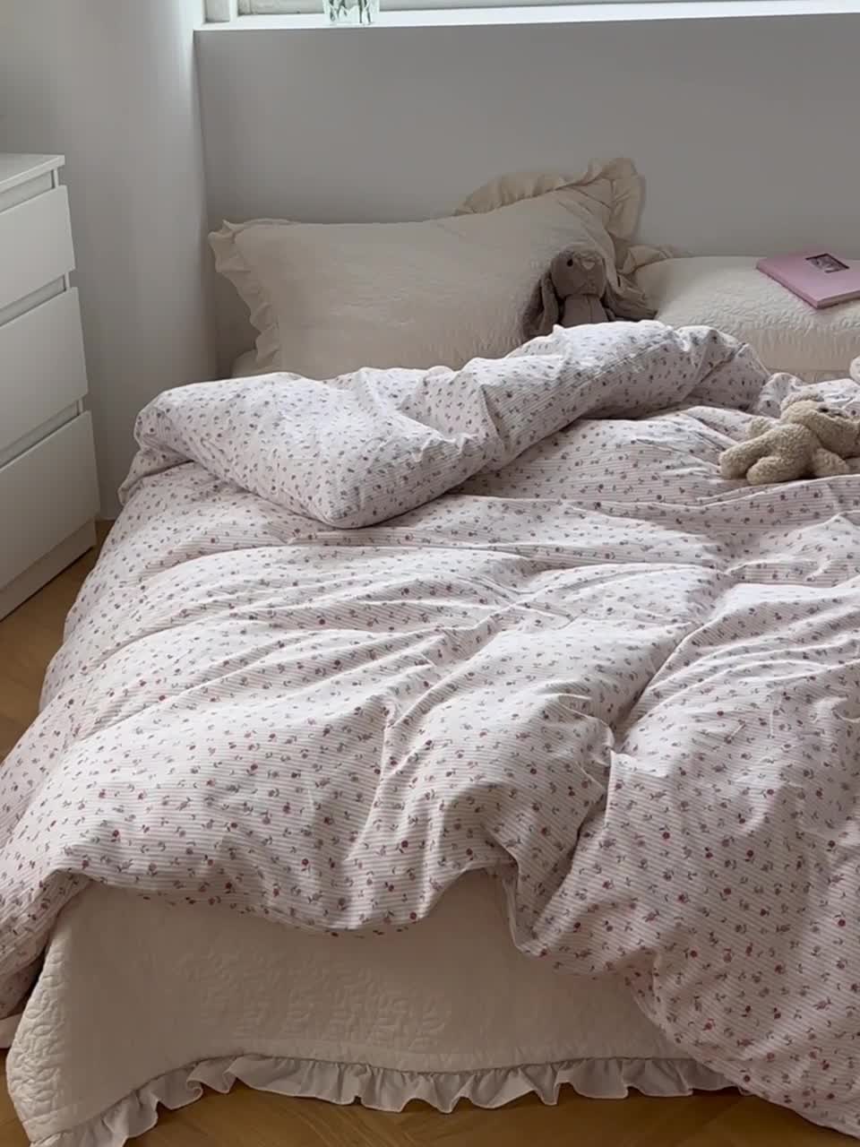 91家纺网 家纺一手货源 找家纺 洋铭区 2023新款全棉单品被套 粉玫瑰