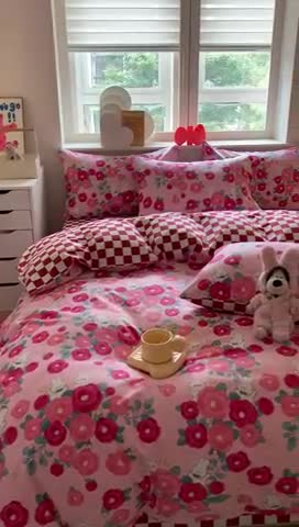 91家纺网 家纺一手货源 找家纺 澳萝拉 2023新款磨毛四件套-卡通系列 花间小兔