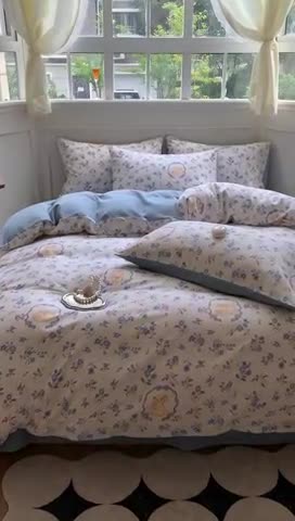 91家纺网 家纺一手货源 找家纺 澳萝拉 2023新款磨毛四件套-花卉系列 花海