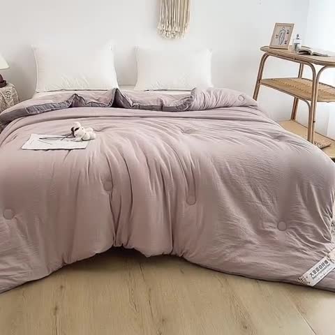 91家纺网 家纺一手货源 找家纺 森林人 2023新款A类水洗棉立体大豆被 立体-卡其